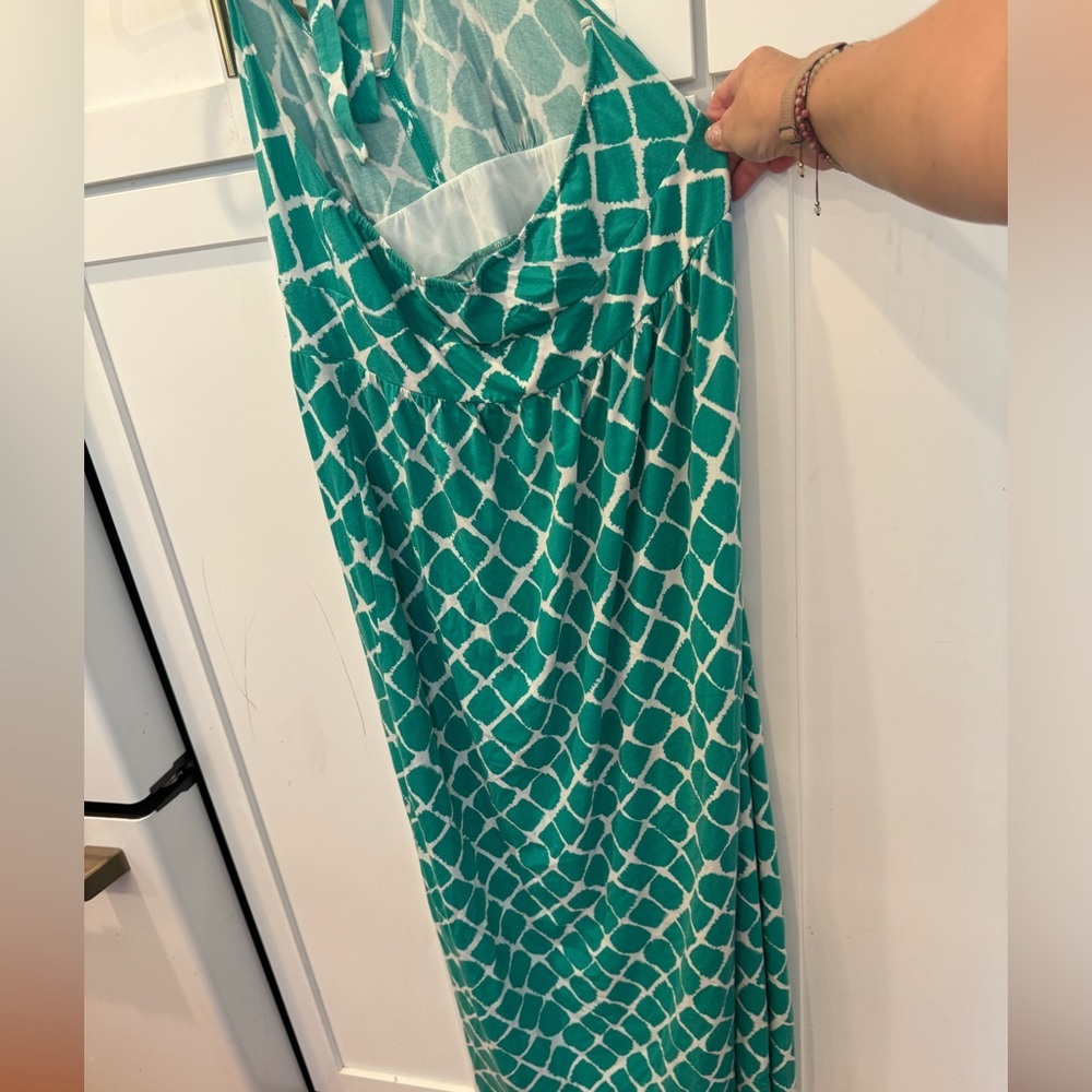 Loft Halter Giraffe Print Maxi dress large - Picture 7 of 11